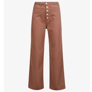 Reformation Lexi High Rise Wide Leg Jeans Rye Brown Organic Cotton Size 28